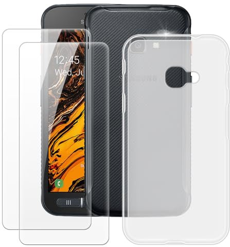MILEGOO Samsung Galaxy Xcover 4S Coque + 2PCS Protecteur d'écran en Verre Trempé, Ultra Mince Bumper Antichoc Soft Silicone TPU Cover pour Samsung Galaxy Xcover 4 G390F G398F (5”)