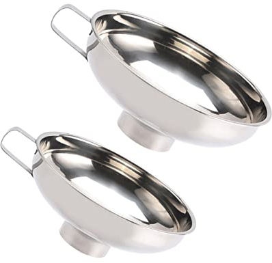 TOPBATHY 2 Pezzi Di Imbuto Per Inscatolamento in Acciaio Inossidabile A Bocca Larga Per Un Facile Trasferimento Utensile Da Cucina Per Uso Domestico Robusto E Salvaspazio