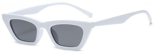 Long Keeper Vintage Cateye Sonnenbrille Damen Eckige Sonnenbrille Katzenaugen 90er Retro Cat Eye Brille Modern Sonnenbrillen für Frauen UV400 Schutz