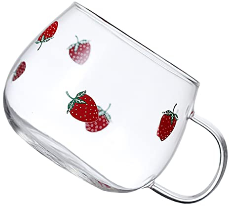 Alipis Tazza Da Latte in Vetro Trasparente Adatta Al Microonde Per Caffè Tè Latte Zuppa Acqua Calda Design Semplice e Pratico Facil Pulire Usare