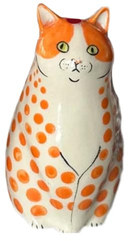 Katzenvase, Katzenform Vase, Harz Dot Katzenvase, Katzenvase, Home Bücherregal Tischregal Dekoration, Kleintiervase für Katzenliebhaber