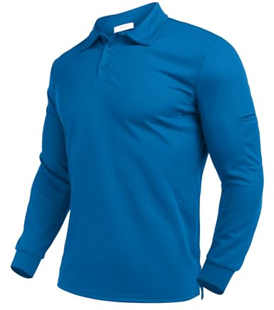 Deyeek Men's Polo Shirts Long Sleeve Golf Polo Shirts for Men Quick Dry UPF 50+ Sun Protection Polos Casual Collared Shirts