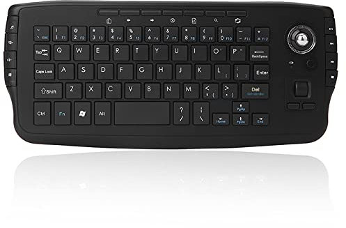 SHUAIGUO E30 2.4GHz Wireless Keyboard with Trackball Mouse Scroll Wheel Remote Control for Android TV BOX Smart TV PC Notebook Black