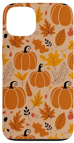 Autumn Falling Leaves Pumpkin Harvest Thanksgiving Case for iPhone 13