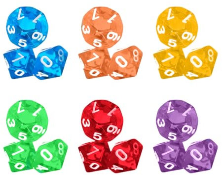 FIMWOLZ 18 Pezzi Dadi D&D Dadi Poliedrici Dadi 10 Facce Dadi da Gioco Colorati Dadi con Borse per DND Rpg MTG