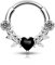 CM Crareesi Mania Ohr Herz Helix Piercing Silber Septum Chirurgenstahl 16G Rose Nasenpiercing Ring Daith Tragus Conch Knorpel Ohrringe für Frauen Männer (8mm)
