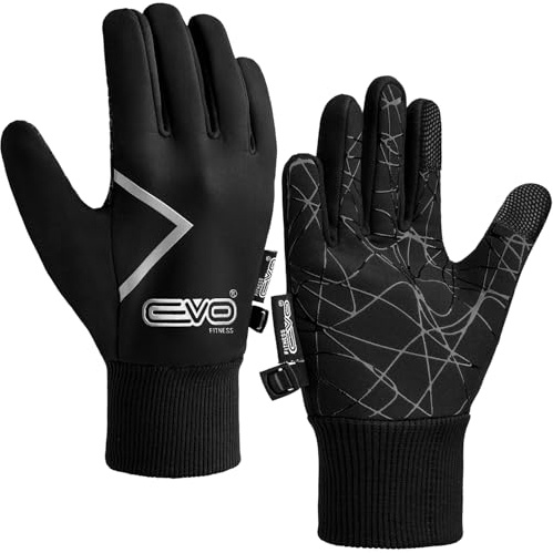 EVO Fitness Kids Thermal Winter Cycling Gloves Kids Ski Sports Bike Running Riding Hiking Tennis Gloves for Children Insolated Warm Touchscreen Anti-Slip Grip Footballs Mitts