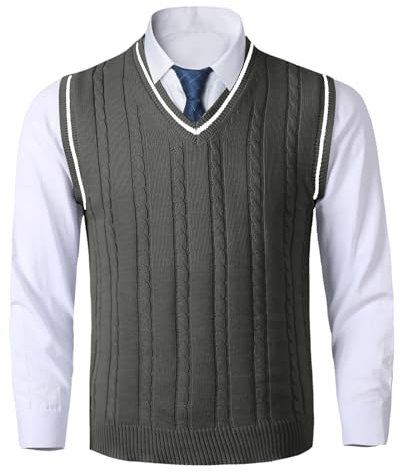 Herren Ärmellose Arbeitsweste - Gentleman Strickwaren Strick Weste Herren Blazer Anzugwesten Motorrad Biker Clubweste Pullunder Dick Casual Outdoor Weste Rave Outfit Paillettenweste