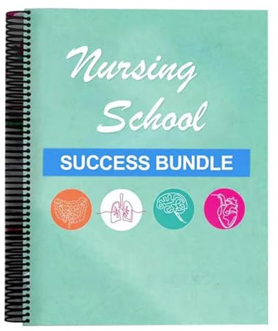 Nursing School Success Nursing Study Notebook Nursing School Notes Success Bundle Study Notes for Nurses, Spiral Bound Nursing Notebook, Comprehensive Nursing Study Material