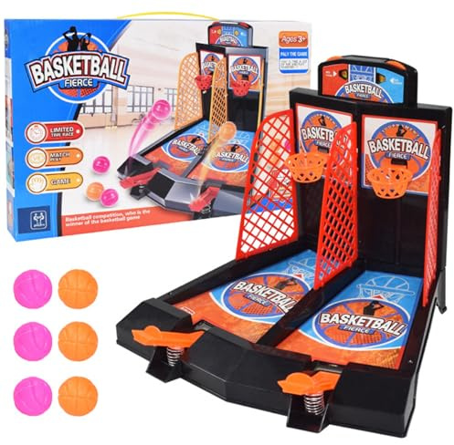 Pesoncarl Mini Basketballspiel, Mehrspieler interaktive Basketballspiele mit Bewertungsgerät, Plastik Tabletop Spiele, Stressindelement Desk Spiele für Kinder und Erwachsene Geschenke