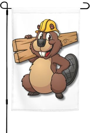 Biber arbeiten Drucken Garten Flagge (12 x 18 in) doppelseitige Flagge Banner für Terrasse Rasen Outdoor Wohnkultur