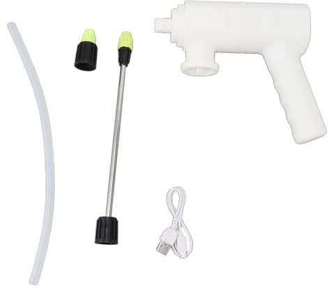 Pulverizador de Plantas Eléctricas, Cabezal de Riego Automático Mano con Barra Rociado para la Batería la Boquilla del Jardín Casa Recargable USB (A)