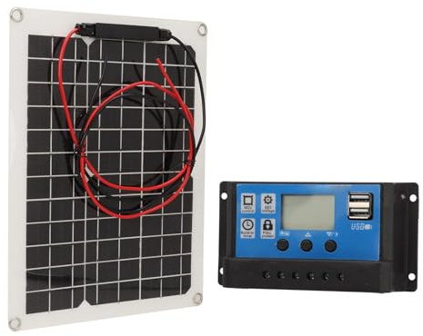 Kit de Panneau Solaire à Haute efficacité 300W avec compatibilité DC 12V 24V, Contrôleur de Chargeur Solaire Imperméable IP67 pour RV et Alimentation