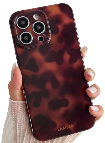 TQLGY for iPhone 14 Pro Max Case, Cute Tortoise Shell Leopard Brown Amber Phone Case Soft TPU Slim Shockproof Protective Cover