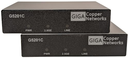 GIGA Copper - G.hn Wave2 EoC Bridge Set mit 2,5GBit LAN - Gigabit Ethernet Over Coax, Netzwerk über Koaxialkabel, 1600 Mbit/s, Latenz <1ms, Set mit 2X G5201C InHome