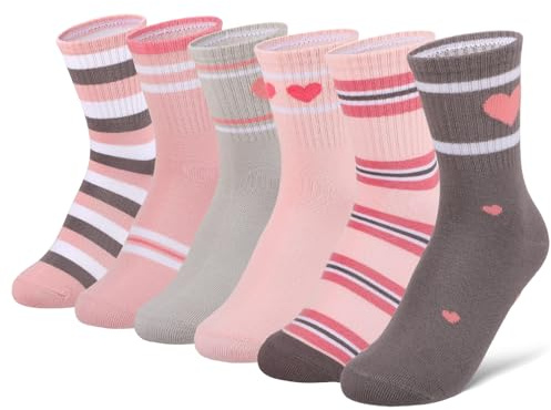 Zuimei 6 Pairs Kids Cotton School Sports Socks
