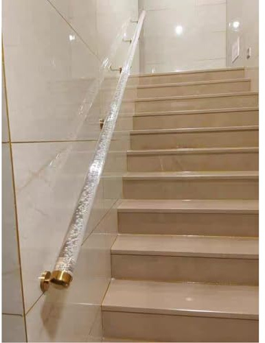 GJZQDKX Barandillas de acrílico Transparente para escaleras Interiores. Barandillas de Pared con diseño de Cristal HD Transparente, sin Burbujas. Disponibles en Varias Longitudes (60 cm a