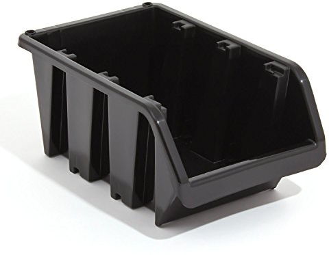 Stapelbox Stapelboxen Sichtlagerkästen Kunststoff Sortierbox Sortierkiste PP In-Box 390x240x180 gr.6 schwarz