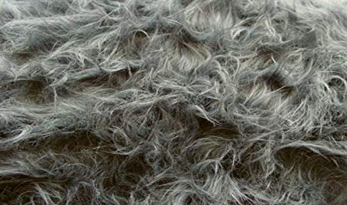 StoffBook GRAU OEKO-TEX LANGHAAR FLOKATI FELL DIY REQUISITEN FOTOSHOOTING KARNEVAL, B412