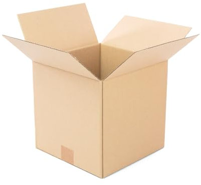 Confezione da 25 Scatole di Cartone Rinforzato con Pareti Singole, 25x25x25 cm - Prodotto nell'UE con Cartone Riciclato, Resistente per Spedizioni, Stoccaggio e Traslochi