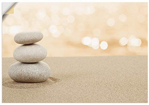 ARTland Wanddeko Wandtattoo selbstklebende Vinylfolie 100x70 cm Asien Zen Wellness Spa Wasser Sand Steine R2PT