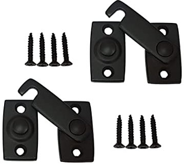 QCAA Solid Brass Shutter Bar/Door Latch, 7/8 x 2-3/32, ORB US10B (Oil-Rubbed Bronze), 2 Pack, Made in Taiwan