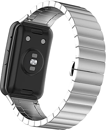 MIJOBS - Correa de reloj ajustable de acero inoxidable para Huawei Watch Fit & Watch Fit Elegant & Watch Fit Nueva correa de repuesto de metal