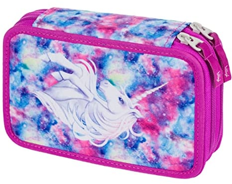 Baagl 2 Fach Federmäppchen für Mädchen, Schulmäppchen für Schreibwaren, Schulsachen Federtasche, Jungen Federmappe, Mäppchen für Schule (Unicorn)