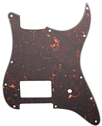 Musiclily Pro 11 Holes ST Strat One Humbucker Guitar Pickguard Scratch Plate for USA/Mexico Fender Tom Delonge Stratocaster Electric Guitar, 4ply Tortoise Shell
