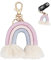 WADORN Boho Rainbow Quaste Schlüsselanhänger - Makramee Charm für Auto, Tasche, Geldbörse - Weaving Dekoration