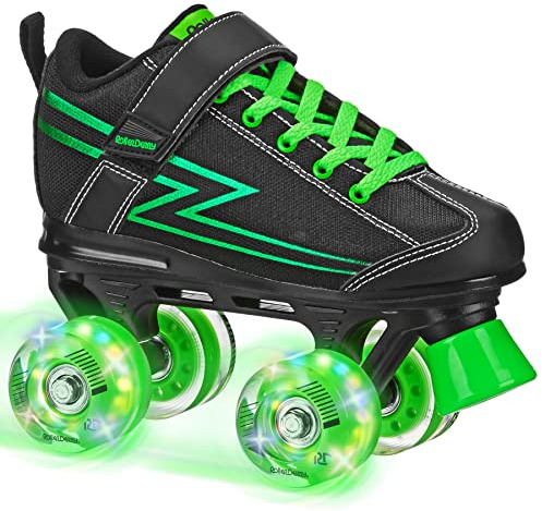 Roller Derby Blazer Boy's Lighted Wheel Roller Skate Black/Green Size 13J