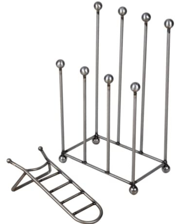 Loft1850 Lynton 4 Welly Boot Stand & Boot Jack | 4 Welly Boot Rack | Iron Welly & Boot Stand | Boot Staorage | Wellington Boot Organiser
