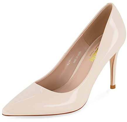 CUSHIONAIRE Damen Pumps „Lola“ mit +Komfort, große Weiten verfügbar, Nude Lack, 40 EU