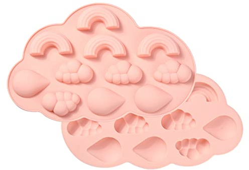 UR URLIFEHALL Lot de 5 moules 3D en silicone sur le thème des nuages arc-en-ciel pour décoration de gâteaux