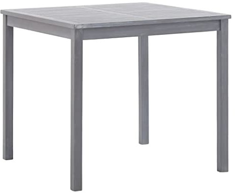 INLIFE Gartentisch Grau 80x80x74 cm Akazie Massivholz
