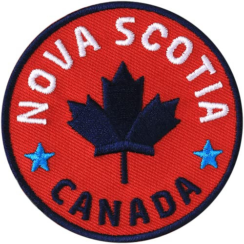 2 x Nova Scotia Kanada gestickt 62 mm/Canada Nationalpark Reise Reiseführer Ahorn Flagge/Patch Patches Aufbügler Aufnäher Applikation zum Aufbügeln Aufnähen auf Kleidung Rucksack