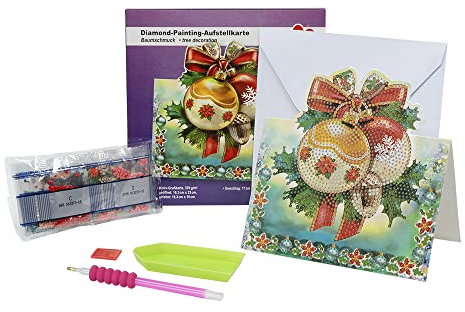 Ideen mit Herz Diamond-Painting-Aufstellkarte | 370 g/m² | 16,3 cm x 16 cm | inkl. Briefumschlag & Werkzeug (Baumschmuck)