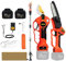 ICOSAR Taille-Arbre Sécateur sans Fil 25V 40mm sécateur électrique avec Poteau d'extension de portée électrique 5 Pouces scie à chaîne bonsaï élagage Coupe-Branche (Color : Pruner Saw Color Box)
