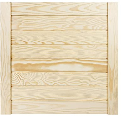 DecoMeister Lamellentüren Holz 1er Pack 494x474 mm | Holztür aus massiver Kiefer mit fühlbarer Struktur | Möbelfronten für individuelle Renovierung | Lamellentür für Schrank oder Garderobe | Natur