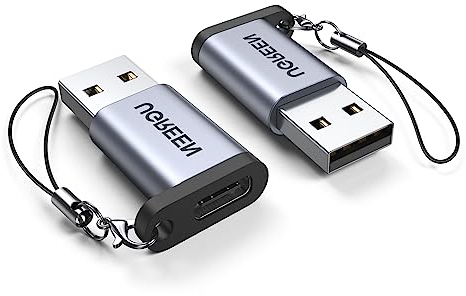 UGREEN USB 3.0 zu USB C Adapter - Stecker zu Buchse Ladegerät Kabel Kompatibel Mit iPhone 16 15 Pro Max, iPad, Galaxy S23 Serie, Laptops (2 Stück)