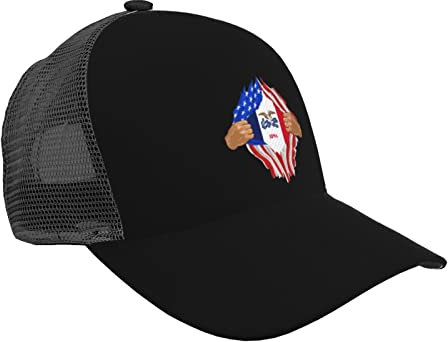 Baseballkappe Hand Tear Flag of Iowa Baseball Cap Breathable Curved Brim Mesh Caps Sun Visor Hip-Hop Hat Adjustable Trucker Hats