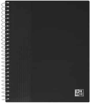 OXFORD School Life Dokumentenmappe, Spiralbindung, A5, 80 Ansichten, 40 Hüllen, Einband, Polypropylen, Schwarz, 15 Stück