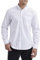 HISDERN Men's White Oxford Shirt Long Sleeve Casual Plain Button Down Smart Dress Shirts for Men Adult with Pocket Regular Fit L