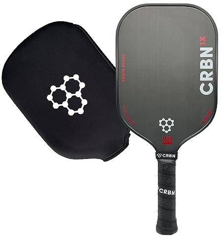 CRBN X Series Power - Paleta de pickleball de fibra de carbono con bordes inyectados de espuma para puntos dulces expandidos (1X, 14 mm)