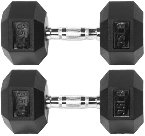 Fitvids Manubri esagonali rivestiti in gomma, 15,9 kg, coppia