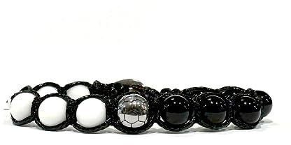 clorophilla. Armband Fußball Teams Serie A Fan verstellbar aus Steinen und Stahl – Herren Damen und Kinder – robust und hochwertig – Geschenk für Fußballfans, Taglia unica, Baumwolle