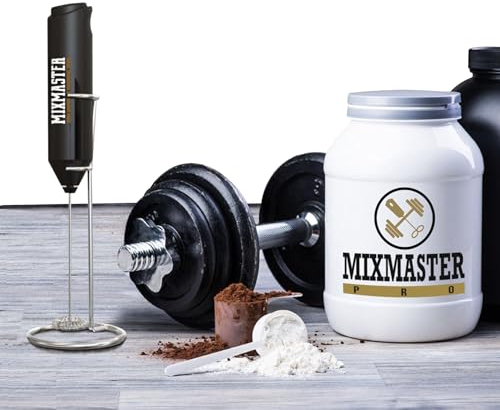 MixMaster Pro Handheld Stirrer - Effortlessly Blend Protein Powder and Greens Supplements for Smooth, Clump-Free Shakes in Seconds
