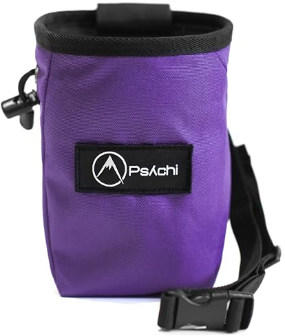 Psychi OG Climbing Chalk Bag | Adjustable Waist Strap, Zip Pocket, Brush Holder, Fleece Lining