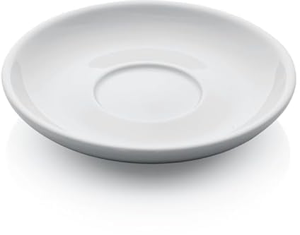 36x Doppiountertasse Italia Ø 12,5 cm weiß, Porzellan, Doppelter Espresso Untertasse