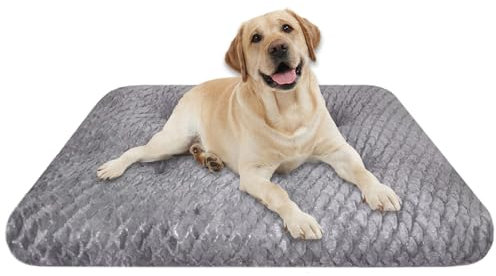 Asapnd Orthopädisches Hundekissen, 102x69cm, Fischschuppenmuster, Waschbar, Hundebett Grosse Hunde, Rutschfester Boden, Weich Und Bequem, Grau